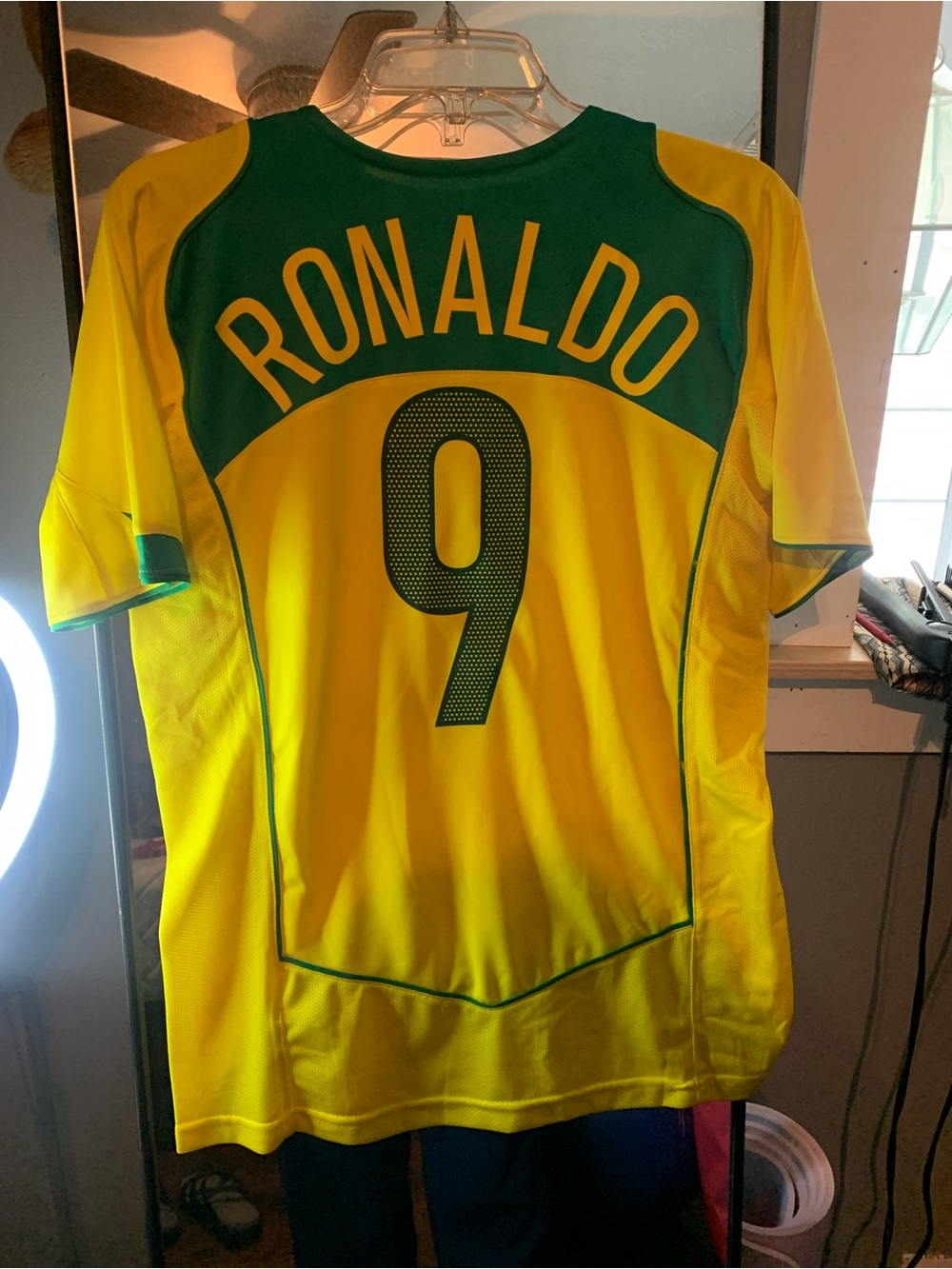 Ronaldo Brazil Yellow & Green 'Ronaldo 9' Soccer Jersey